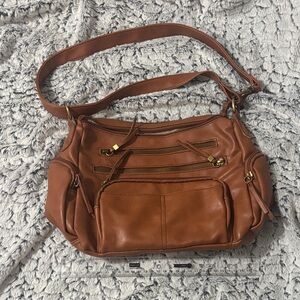 Elegant Brown Leather Shoulder Bag